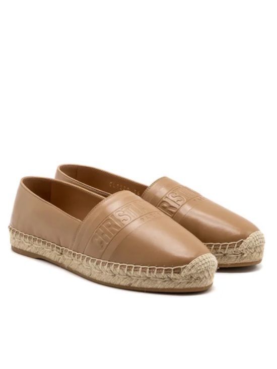 Dior Shoes - Dior Men’s Tan Leather Espadrilles with Embossed CHRISTIAN Logo